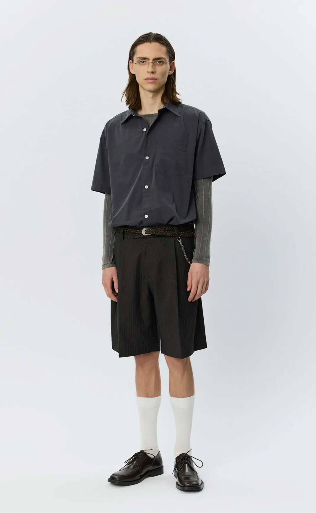 Classic Shorts - Black Vintage Stripe sold by mfpen Mens