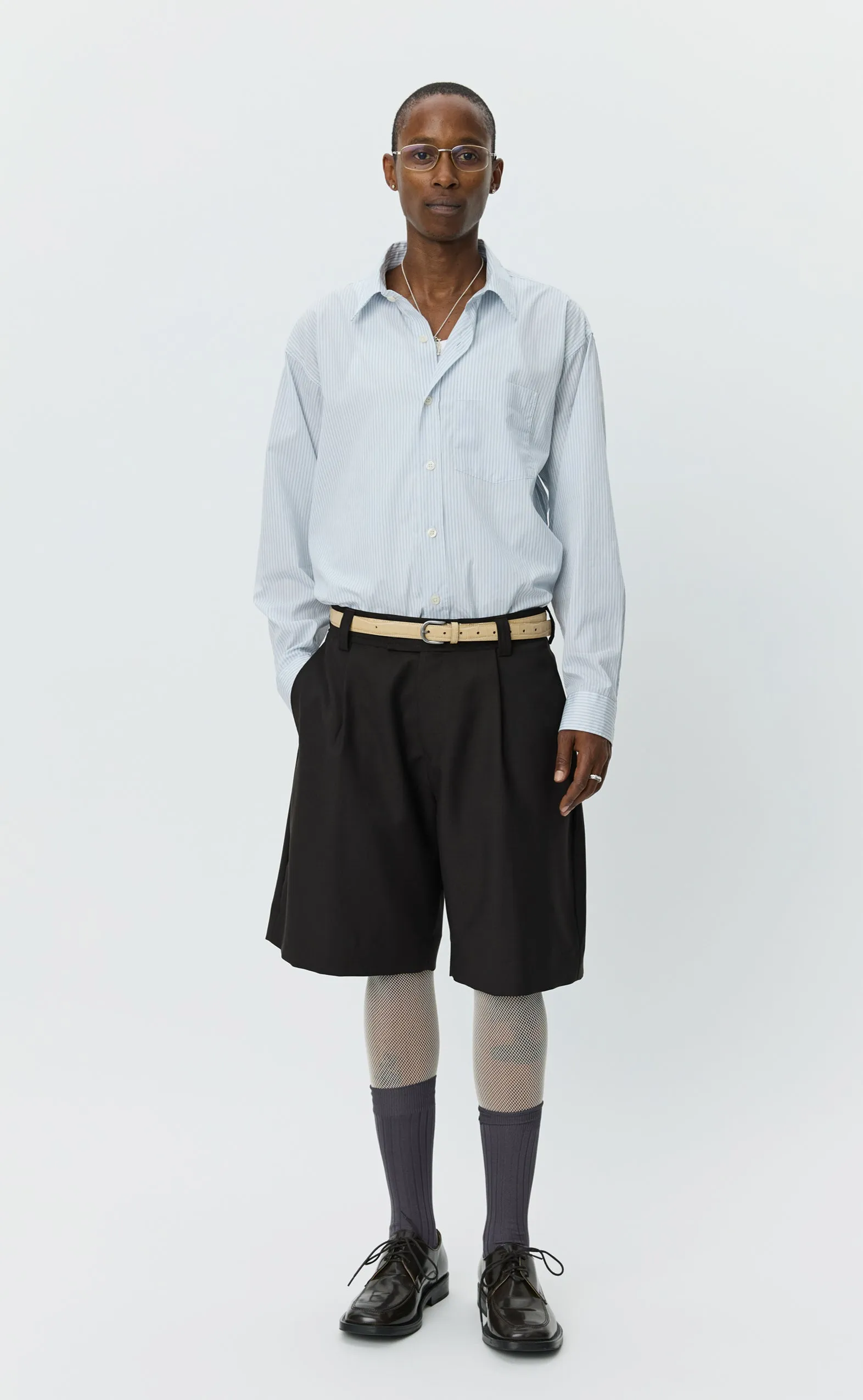 Classic Shorts - Deep Brown Wool Piqué sold by mfpen Mens
