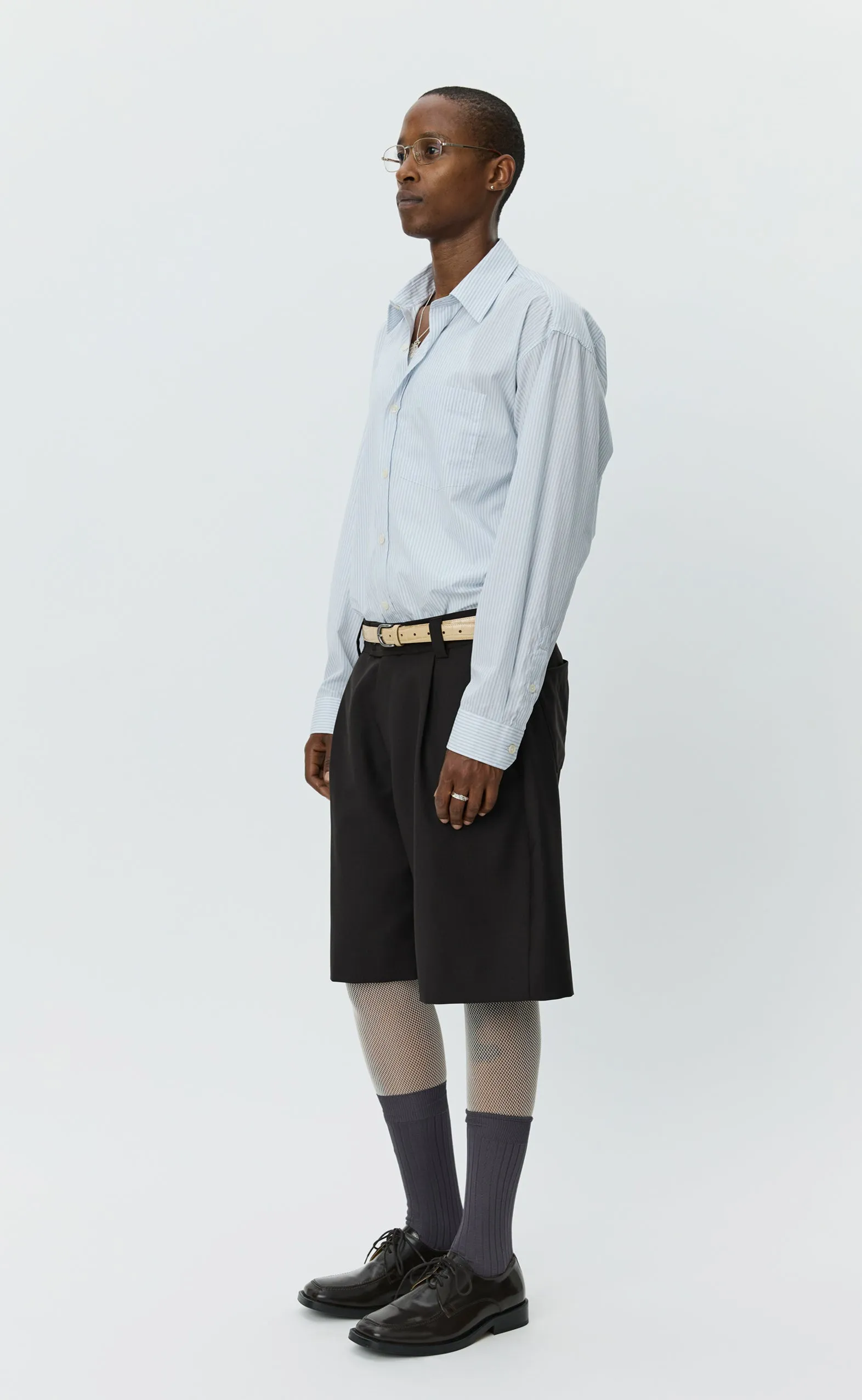 Classic Shorts - Deep Brown Wool Piqué sold by mfpen Mens product image thumbnail 3