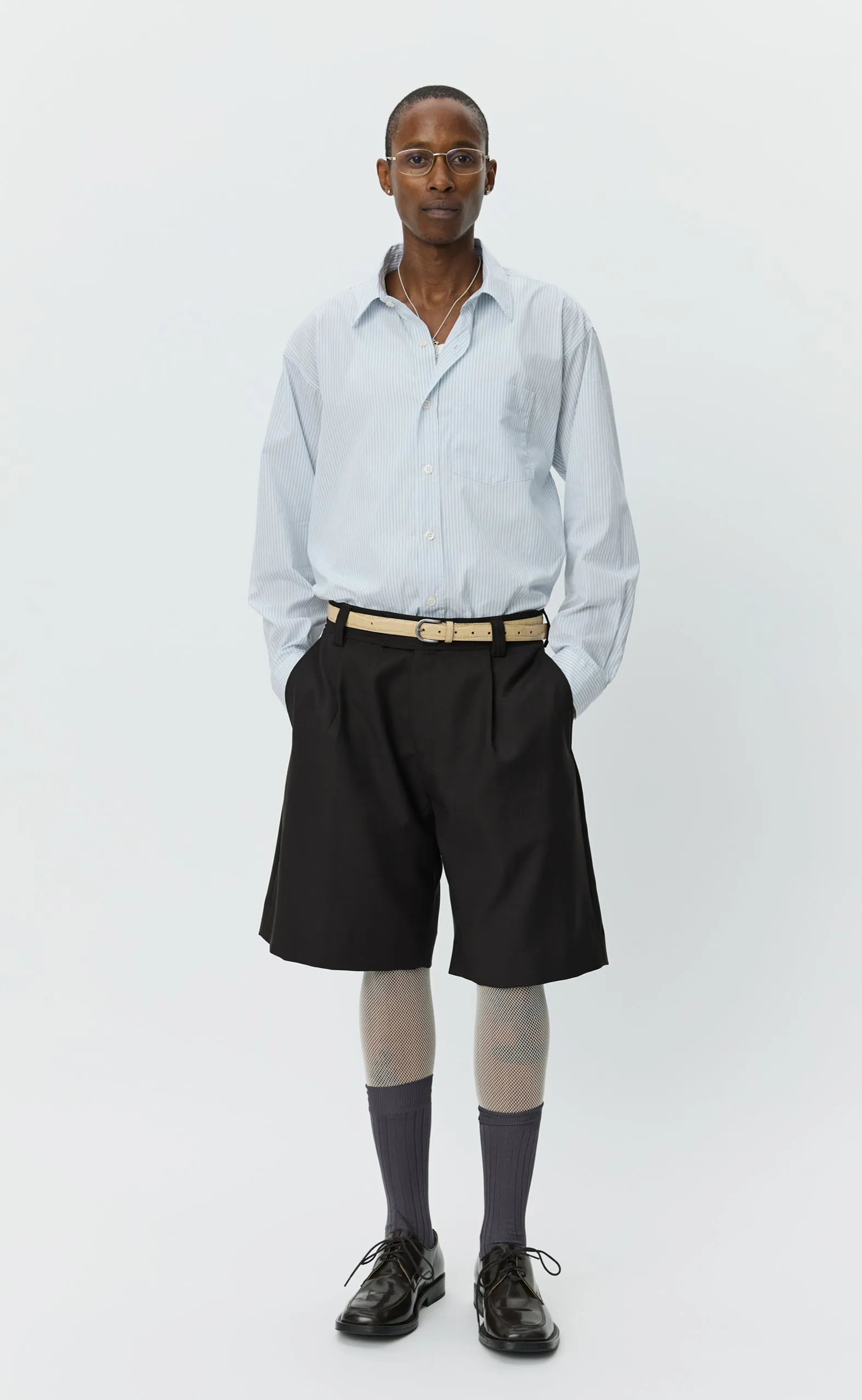 Classic Shorts - Deep Brown Wool Piqué sold by mfpen Mens product image thumbnail 2