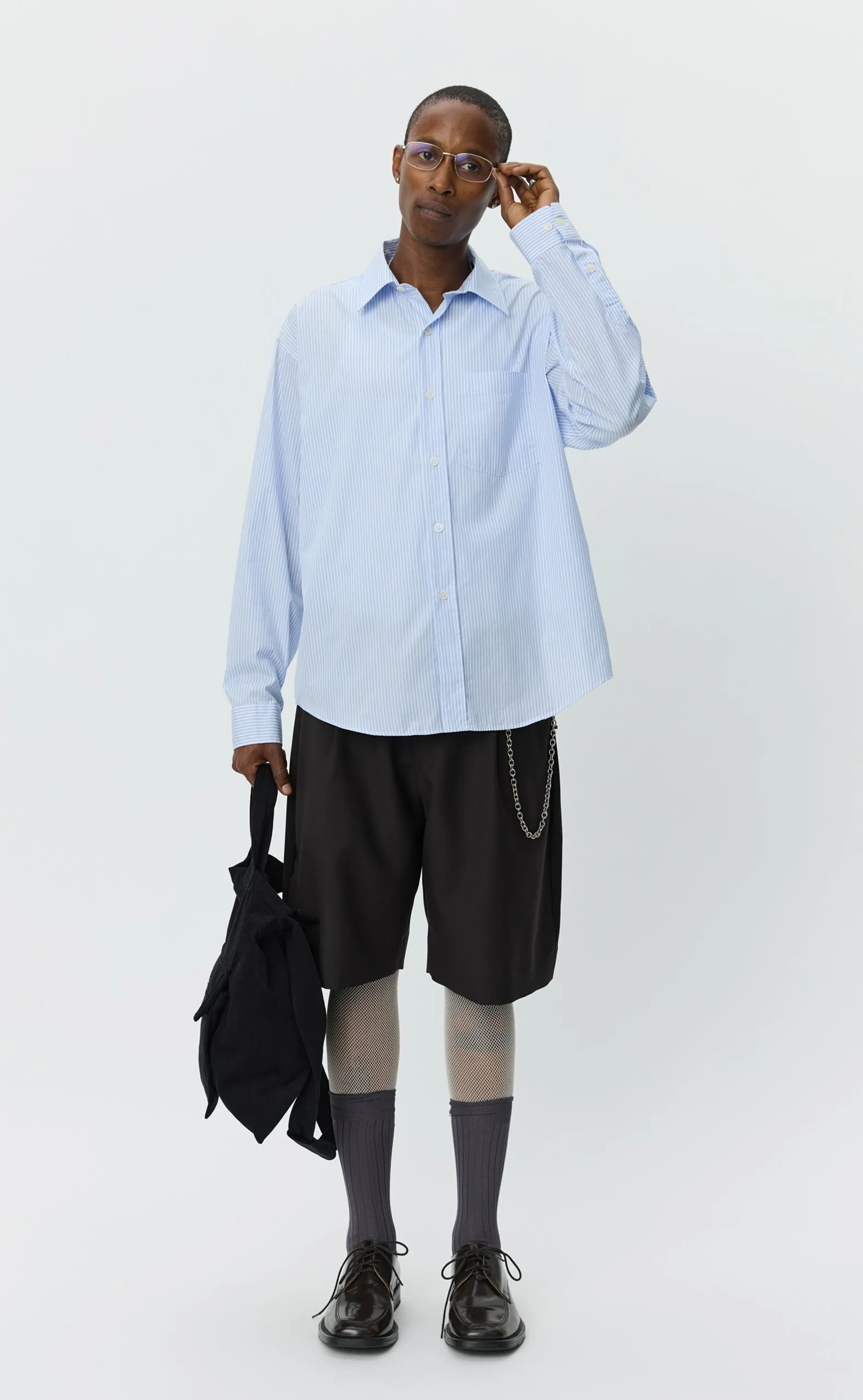 Executive Shirt - Light Blue Dobby Stripe sold by mfpen Mens