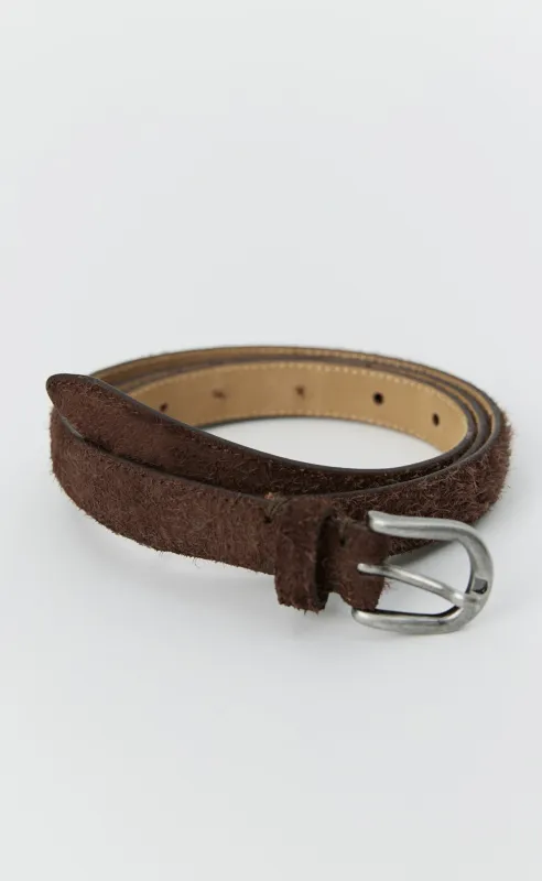 Purpose Belt - Brown Fuzzy Suede sold by mfpen