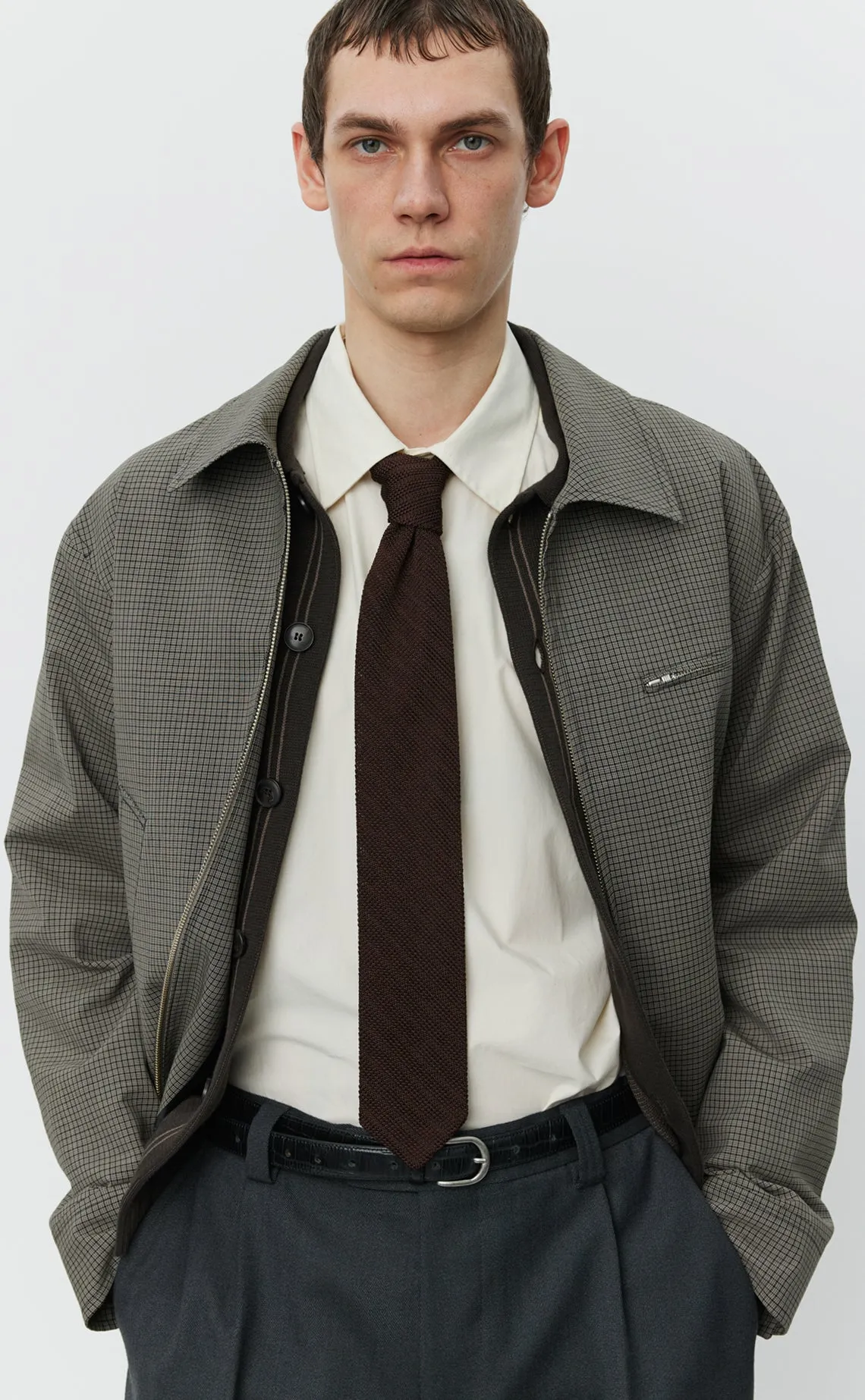 Formal Tie - Brown Knitted Stripe sold by mfpen product image thumbnail 3