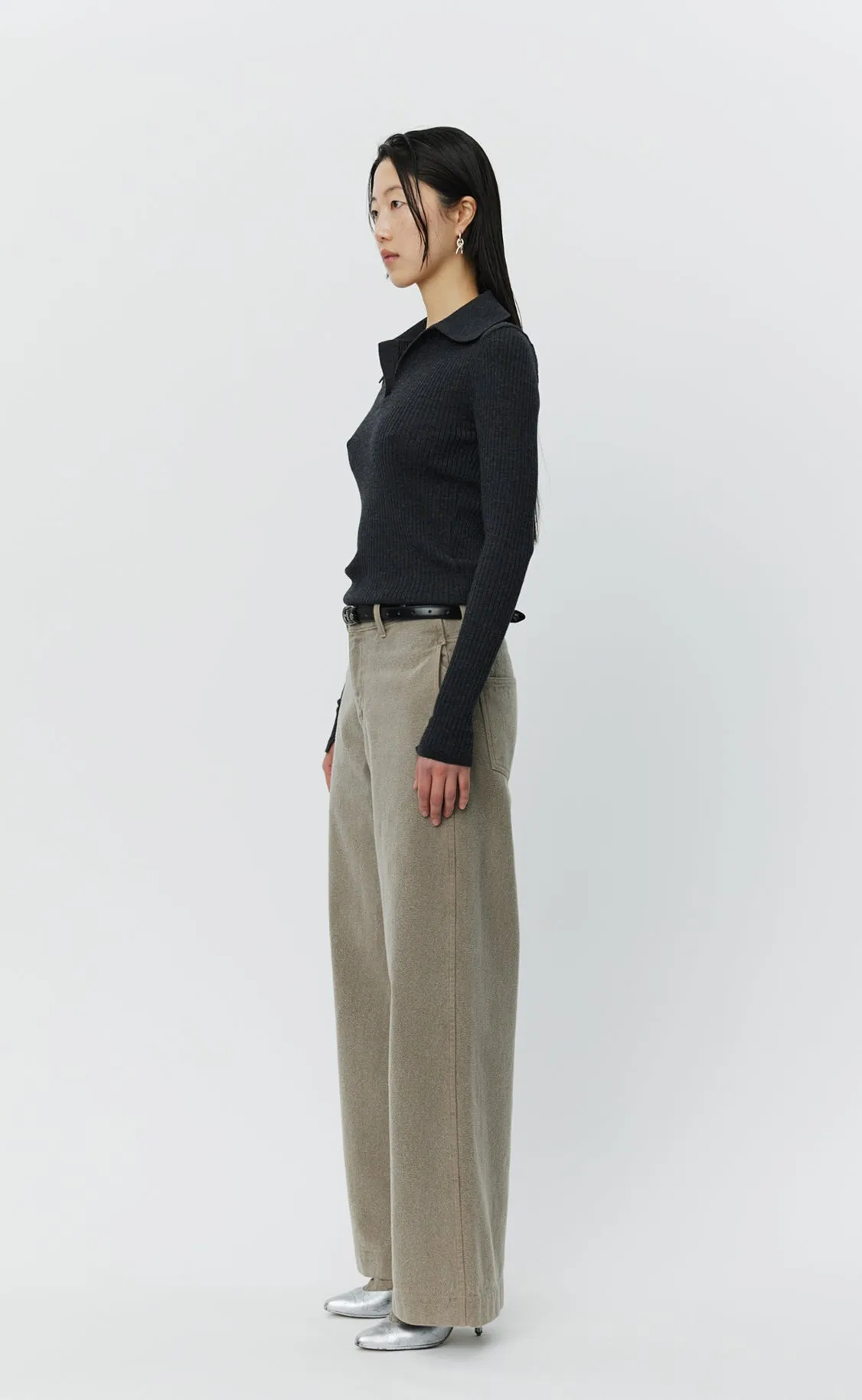 Open Placket Polo - Dark Grey sold by mfpen Mens product image thumbnail 2