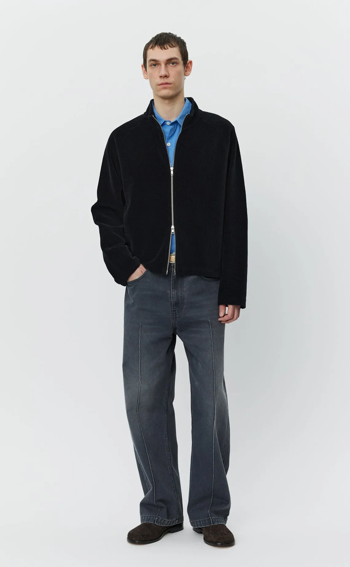 Leisure Zip Up - Black Jersey Cord sold by mfpen Mens product image thumbnail 4