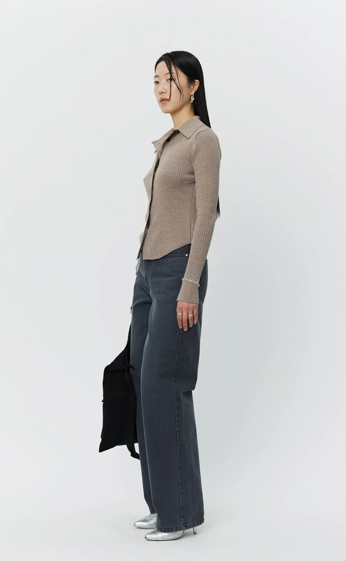 Knitted Rib Shirt - Oatmeal sold by mfpen product image thumbnail 3