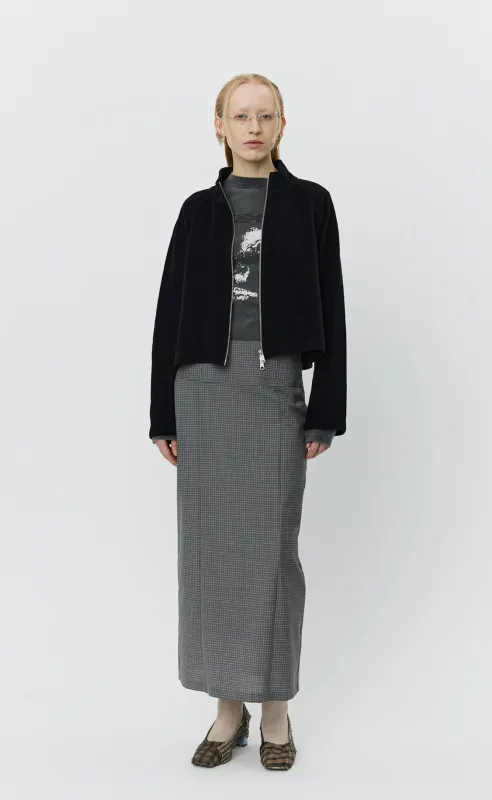 Cropped Leisure Zip Up - Black Jersey Cord sold by mfpen