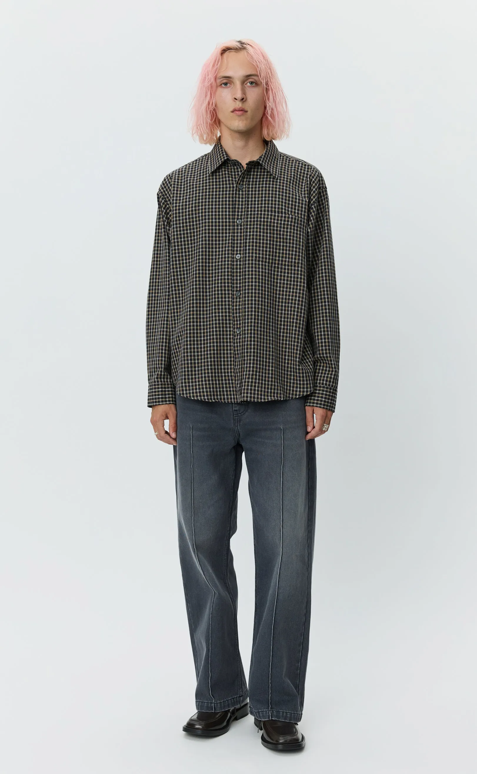 Executive Shirt - Black Comfy Check sold by mfpen Mens
