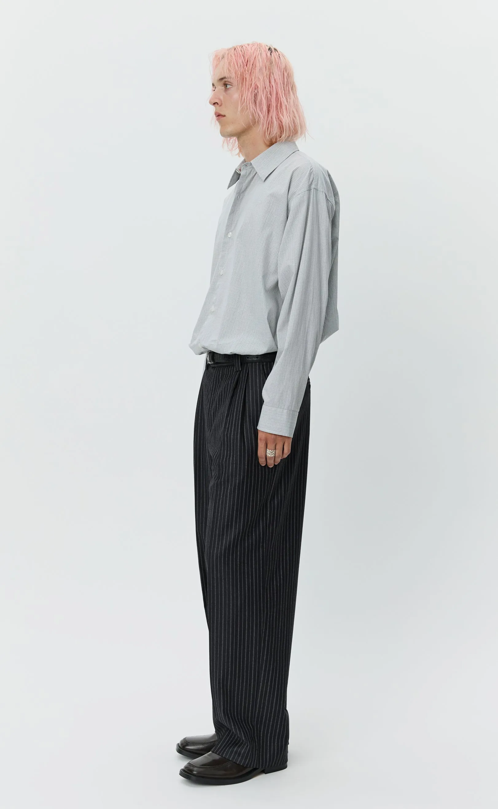 Classic Trousers - Anthracite Multi Stripe Wool sold by mfpen Mens product image thumbnail 2