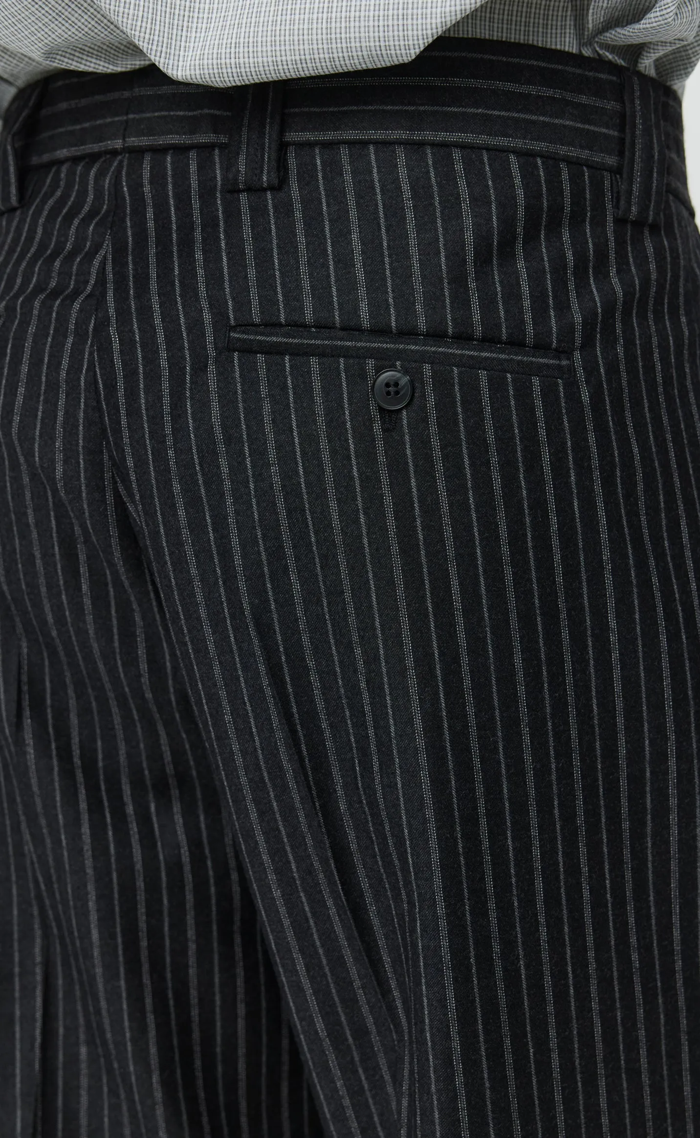 Classic Trousers - Anthracite Multi Stripe Wool sold by mfpen Mens product image thumbnail 5
