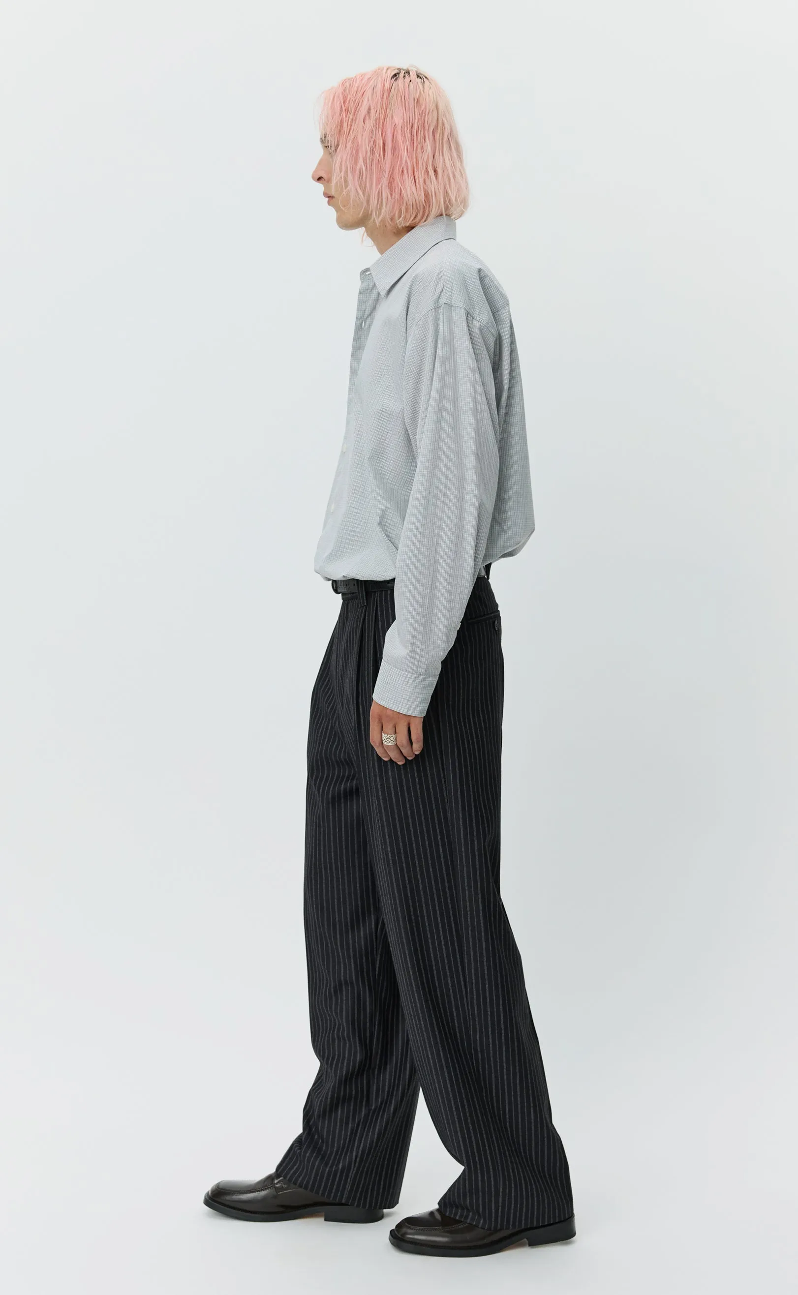 Classic Trousers - Anthracite Multi Stripe Wool sold by mfpen Mens product image thumbnail 3