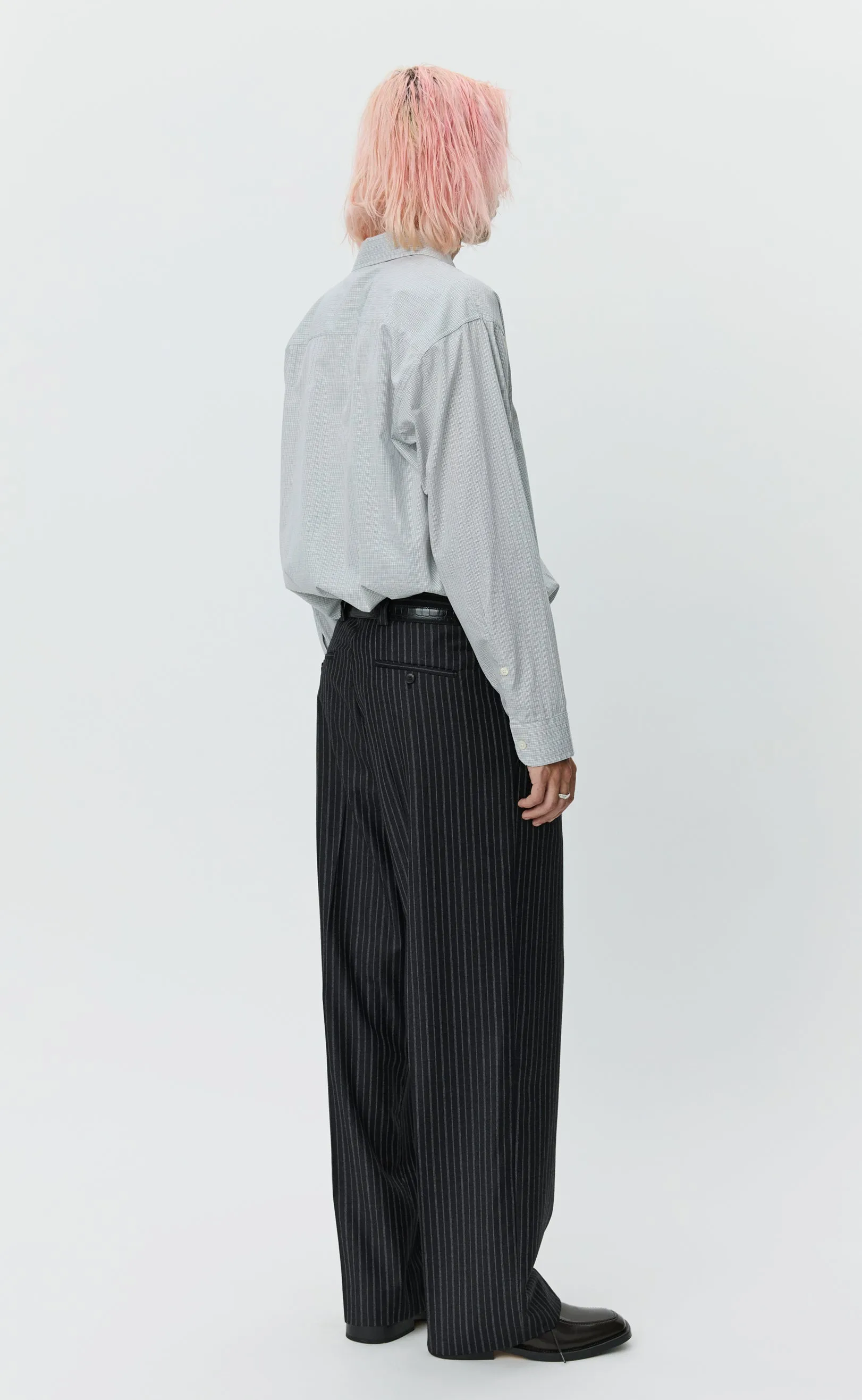 Classic Trousers - Anthracite Multi Stripe Wool sold by mfpen Mens product image thumbnail 4