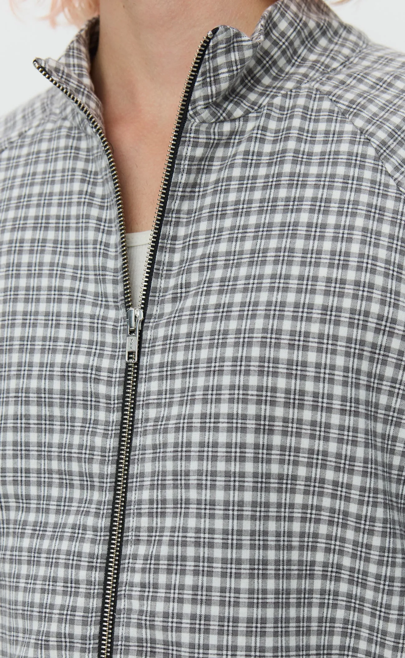 Leisure Woven Zip Up - Grey Tartan Check sold by mfpen product image thumbnail 5