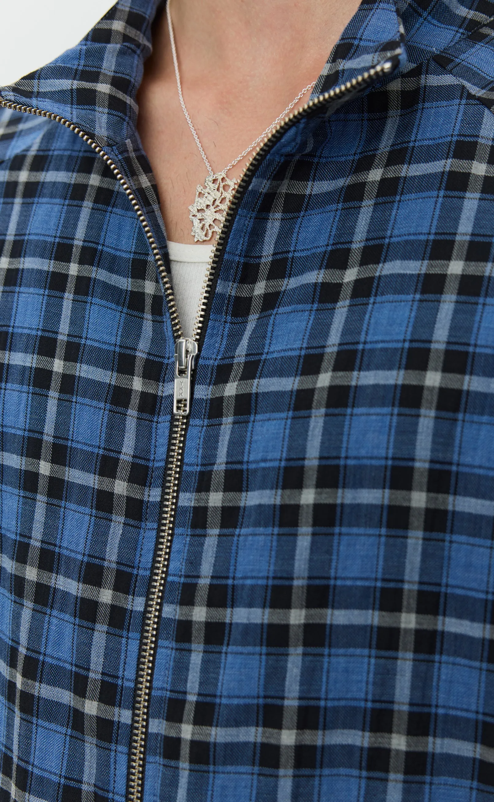 Leisure Woven Zip Up - Blue Tartan Check sold by mfpen Mens product image thumbnail 5