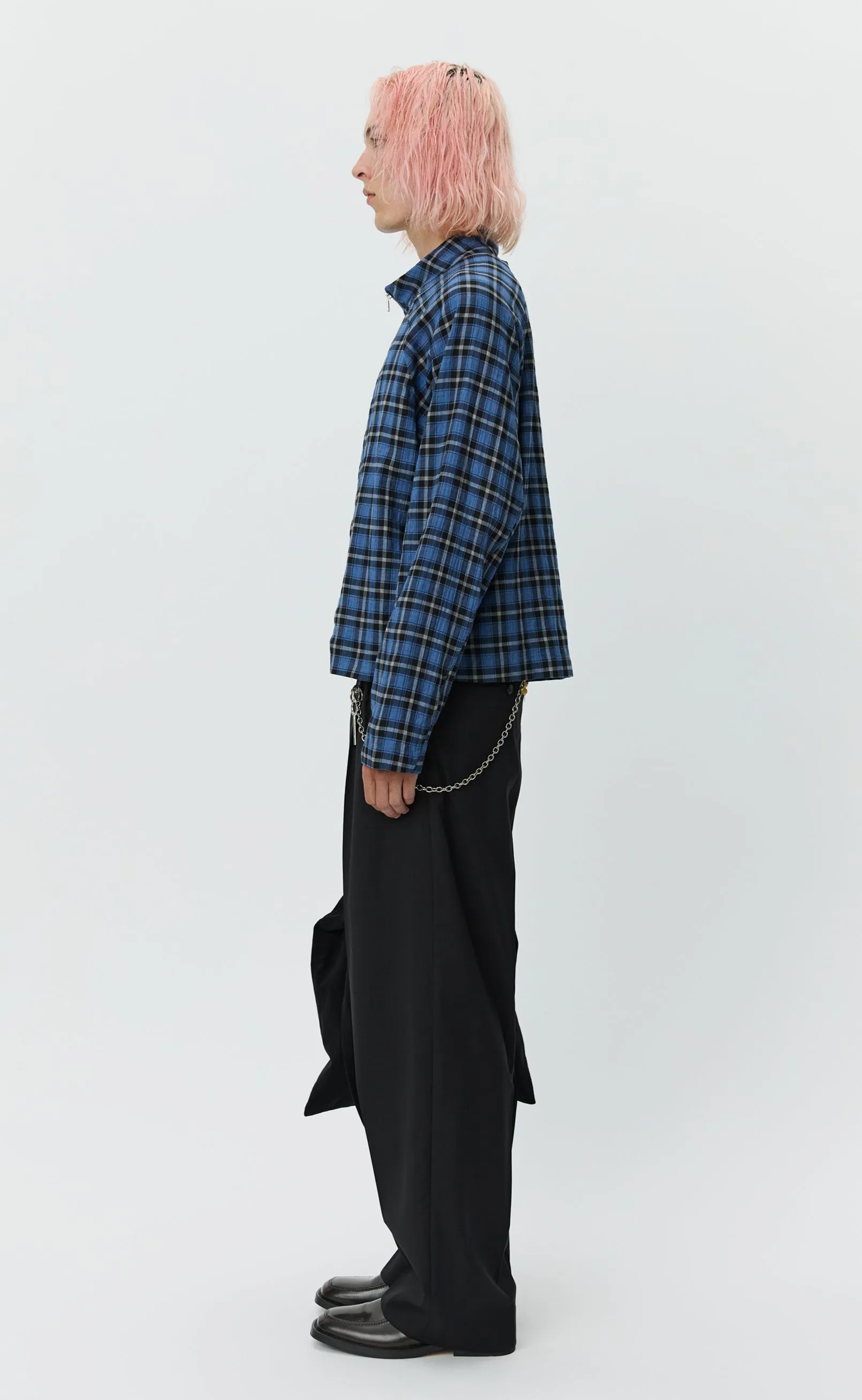 Leisure Woven Zip Up - Blue Tartan Check sold by mfpen Mens product image thumbnail 3