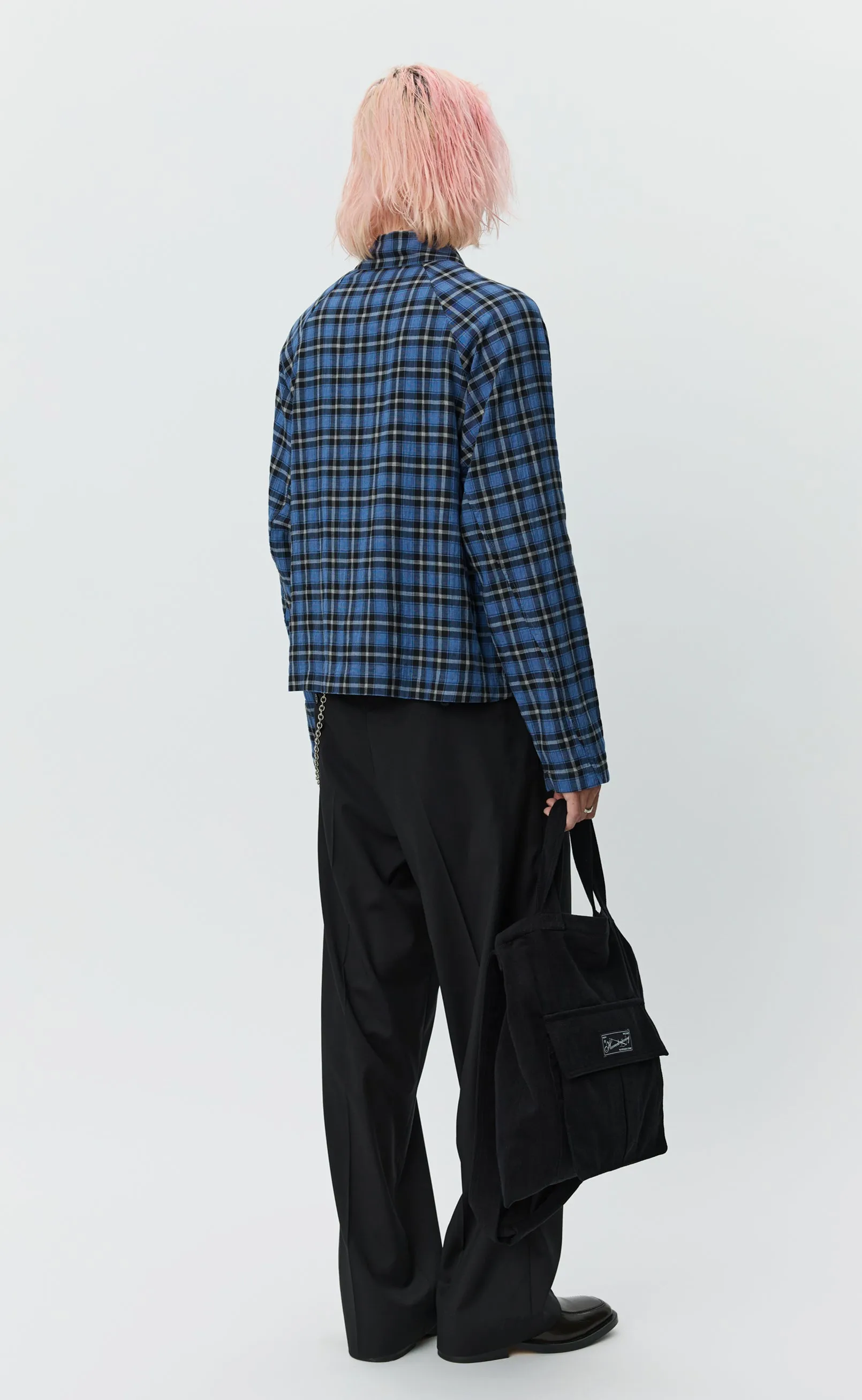 Leisure Woven Zip Up - Blue Tartan Check sold by mfpen Mens product image thumbnail 4