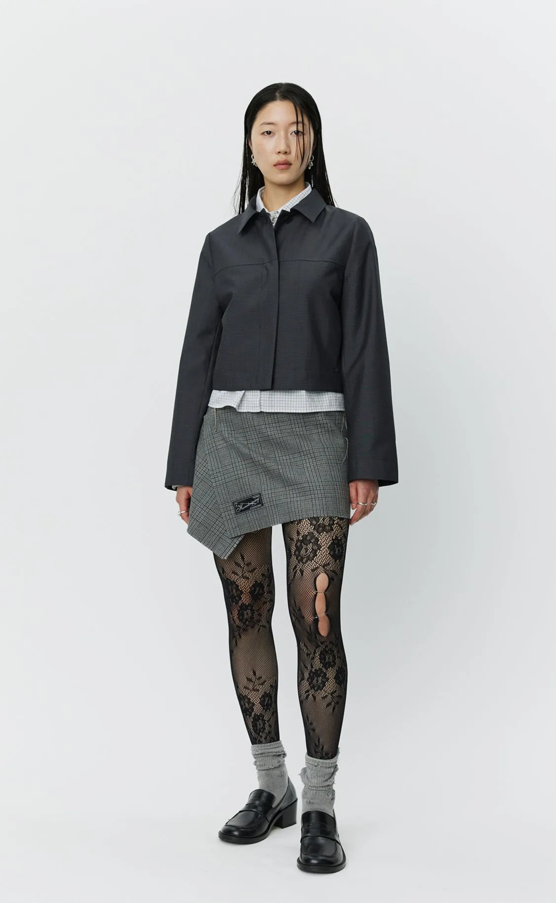 Above Jacket - Grey Micro Check sold by mfpen