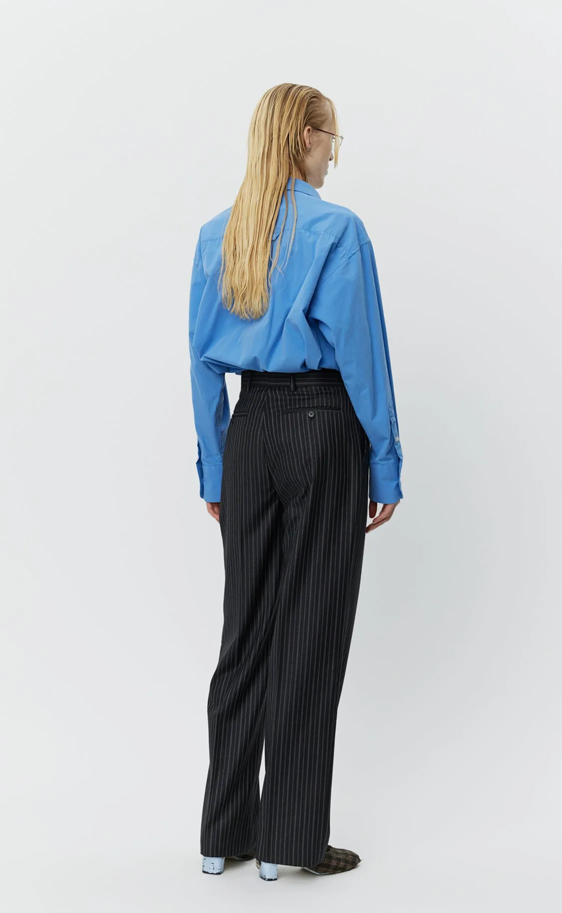 Primary Trousers - Anthracite Multi Stripe Wool sold by mfpen Mens product image thumbnail 4