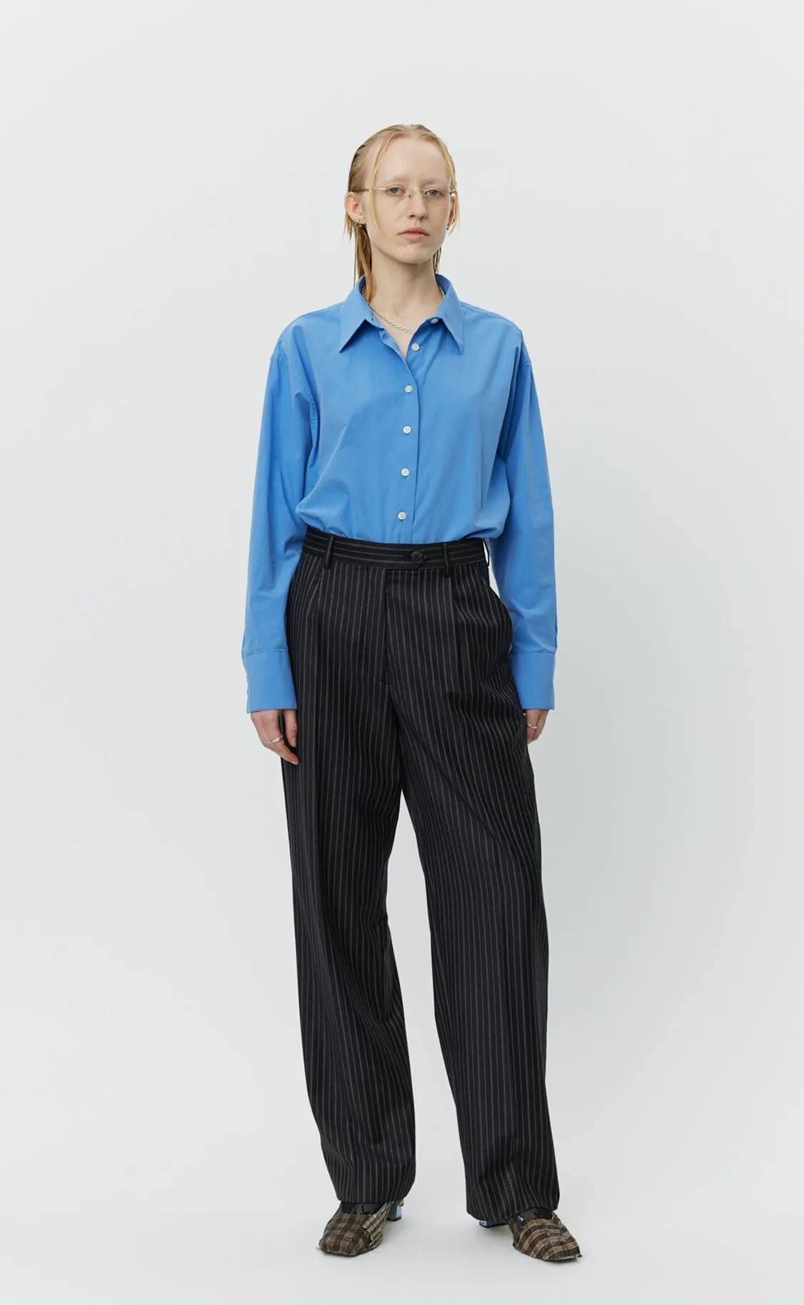 Primary Trousers - Anthracite Multi Stripe Wool sold by mfpen Mens product image thumbnail 2