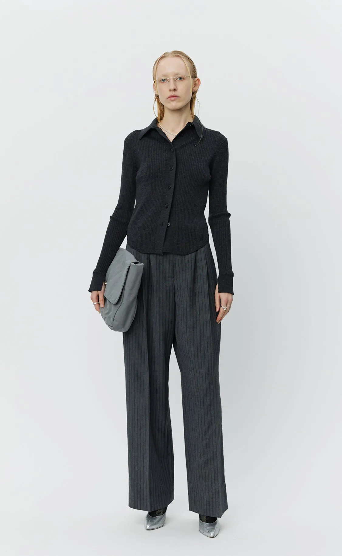 Knitted Rib Shirt - Dark Grey sold by mfpen