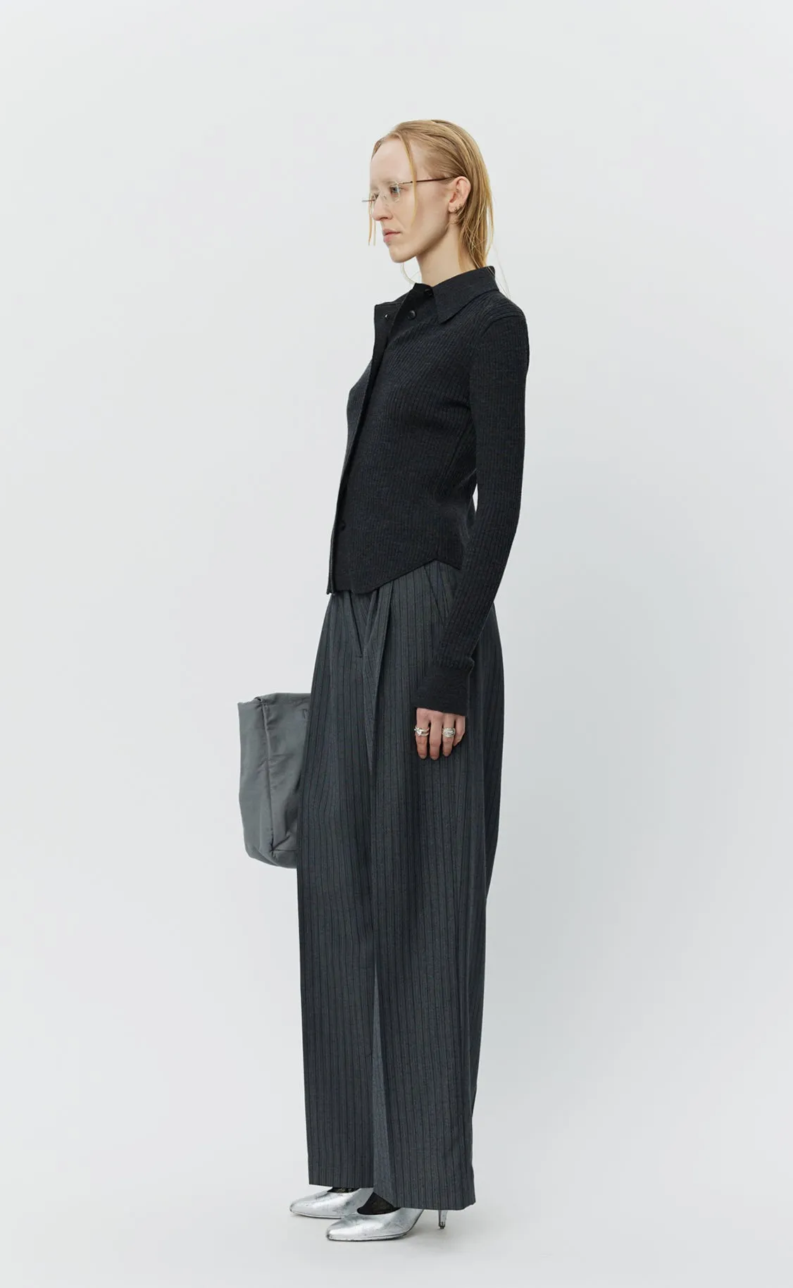 Knitted Rib Shirt - Dark Grey sold by mfpen product image thumbnail 3