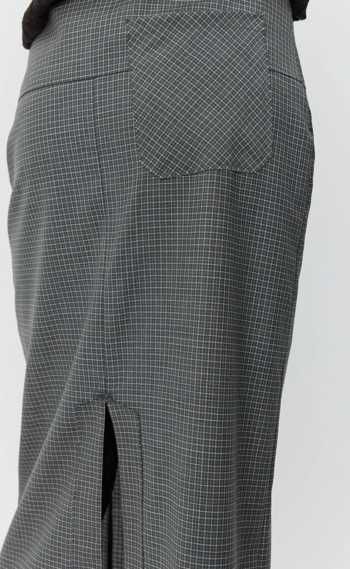 Taper Skirt - Grey Tattersall Check sold by mfpen product image thumbnail 4