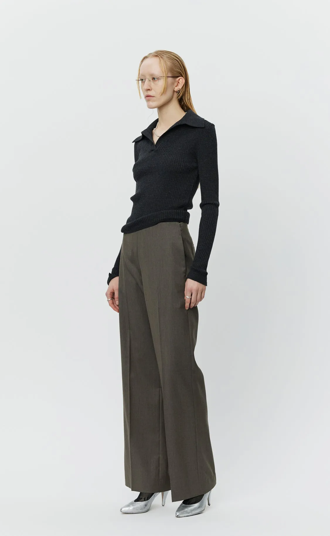 Taper Trousers - Taupe Wool sold by mfpen Mens product image thumbnail 3