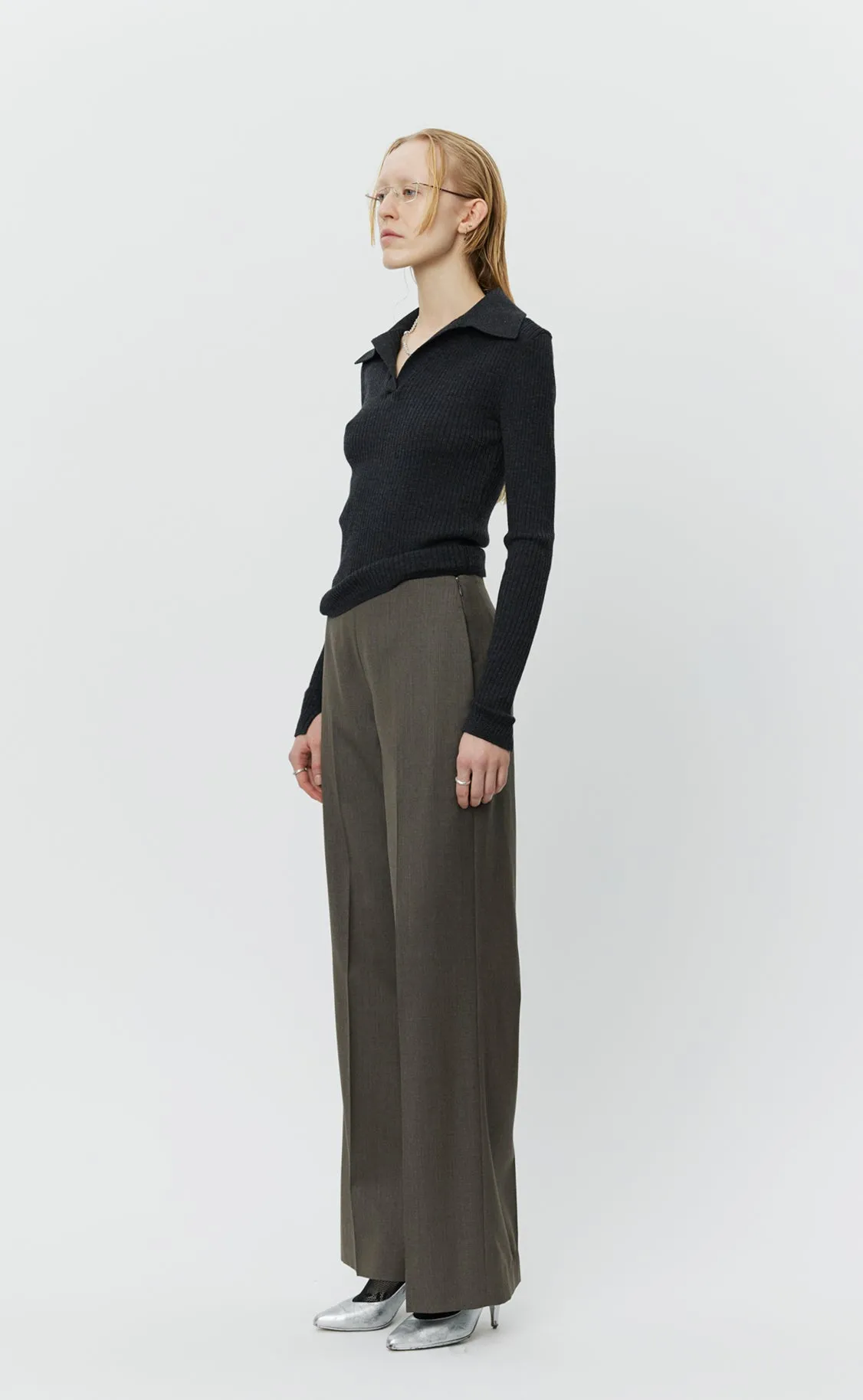 Taper Trousers - Taupe Wool sold by mfpen Mens product image thumbnail 2