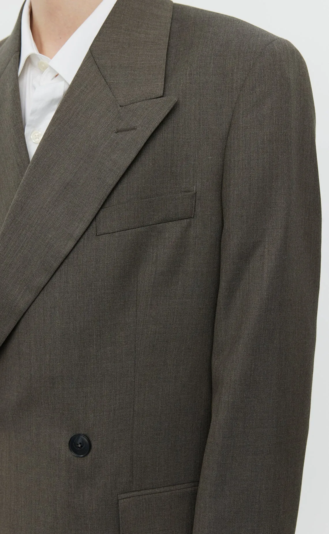 Double Breasted Blazer - Taupe Wool sold by mfpen Mens product image thumbnail 5