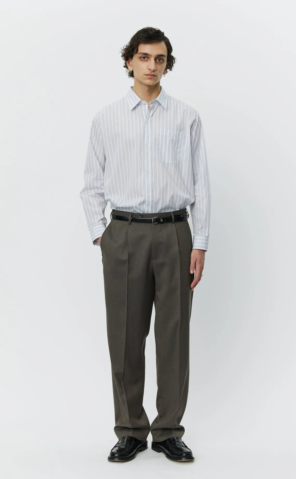Formal Trousers - Taupe Wool sold by mfpen Mens