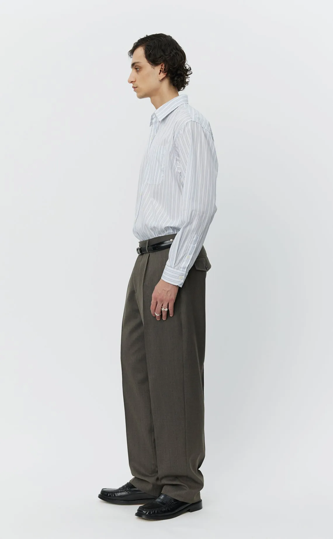 Formal Trousers - Taupe Wool sold by mfpen Mens product image thumbnail 3
