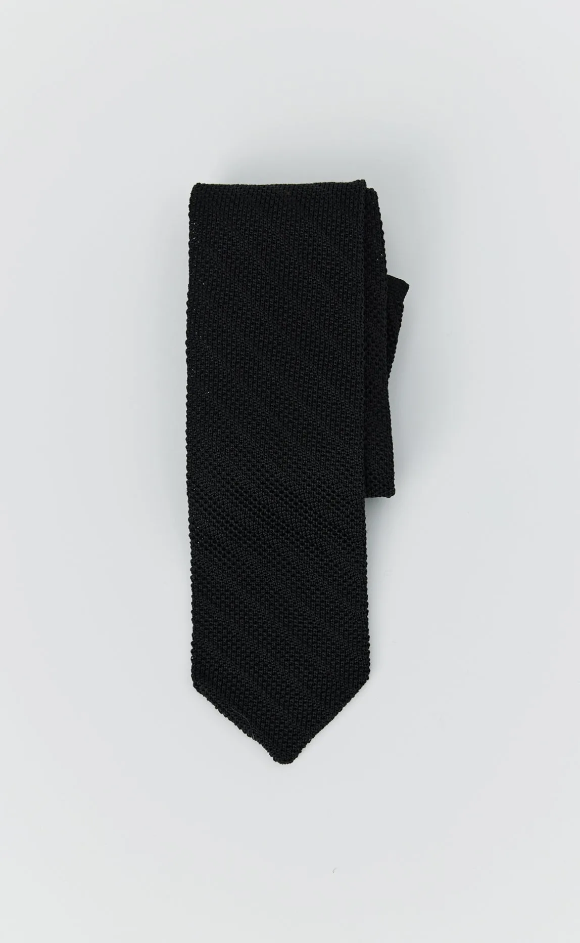 Formal Tie - Black Knitted Stripe sold by mfpen