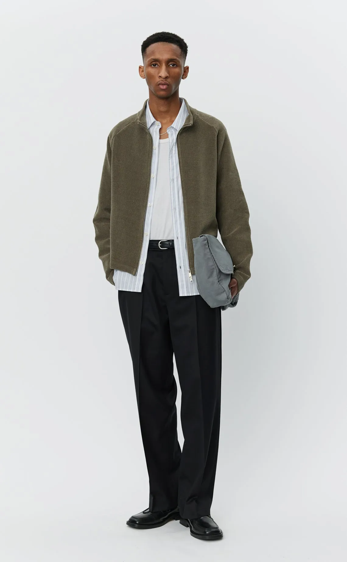 Leisure Zip Up - Faded Taupe Jersey Cord sold by mfpen Mens