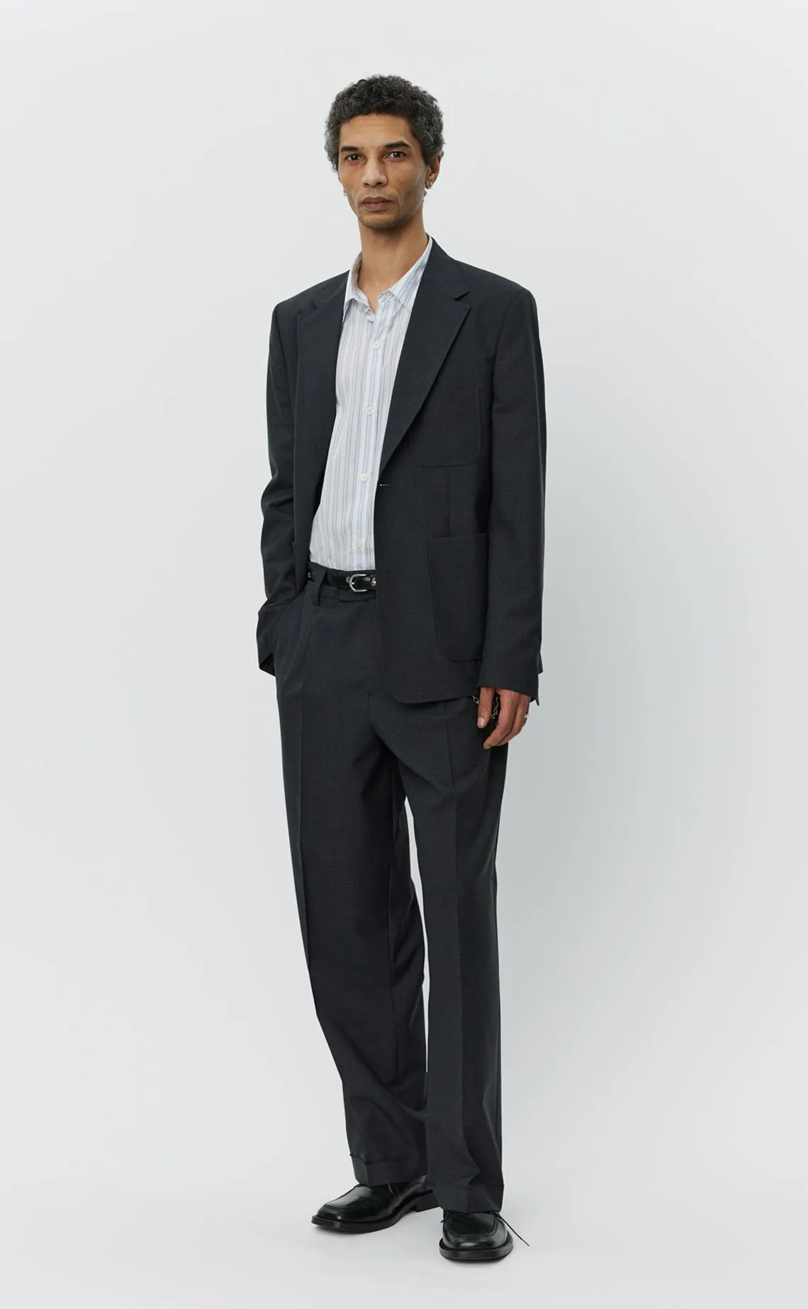 Patch Pocket Blazer - Grey Worsted Wool sold by mfpen Mens product image thumbnail 5