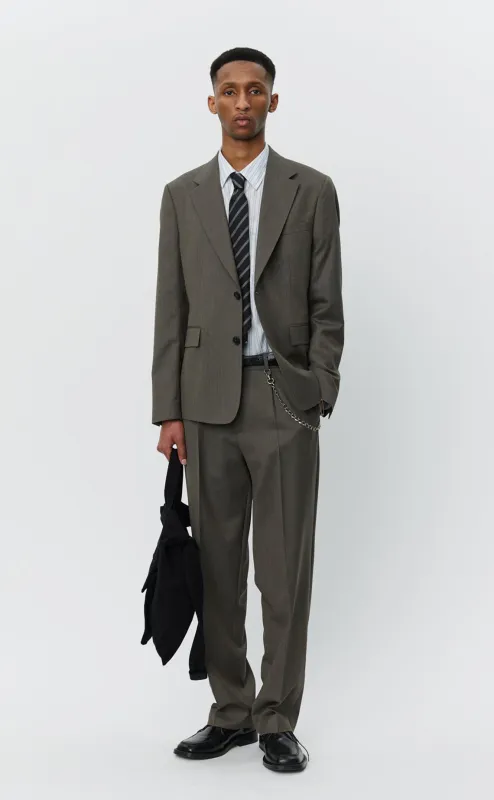 Single Breasted Blazer - Taupe Wool sold by mfpen Mens