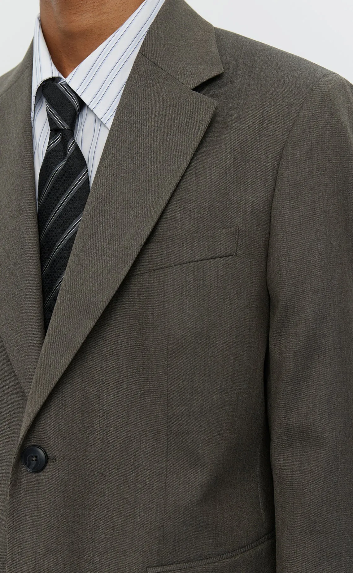 Single Breasted Blazer - Taupe Wool sold by mfpen product image thumbnail 5