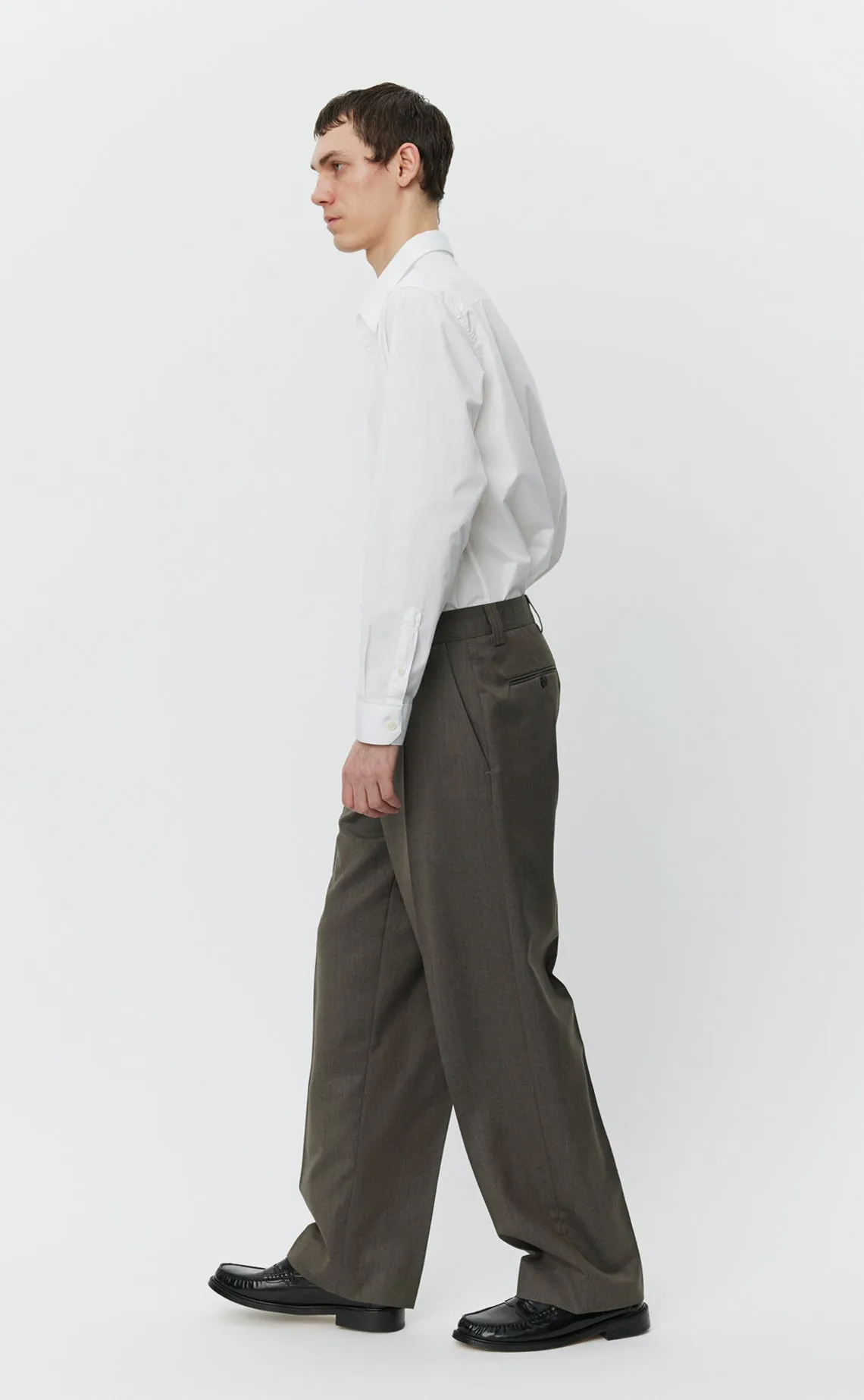 Study Trousers - Taupe Wool sold by mfpen Mens product image thumbnail 3