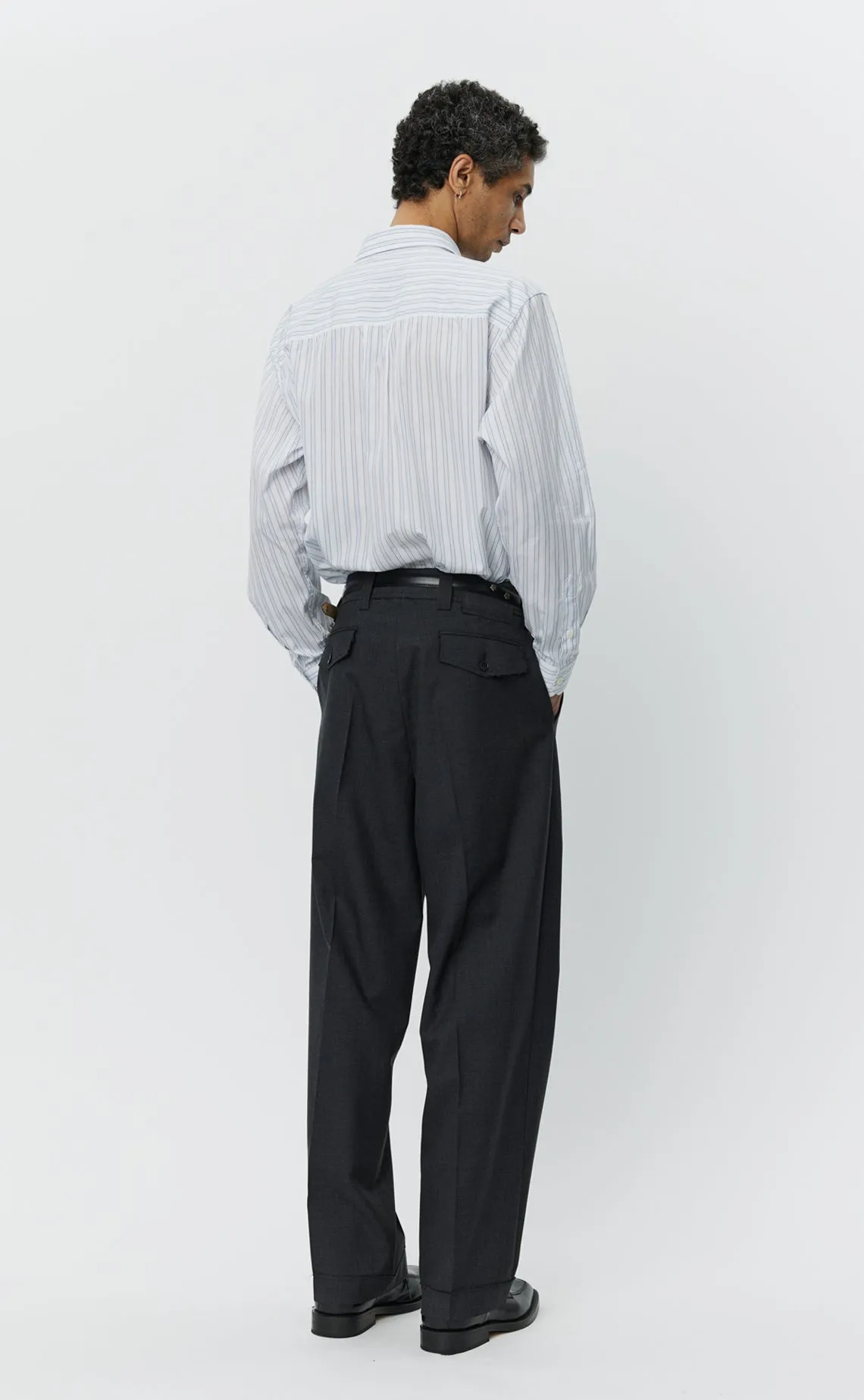 Patch Trousers - Grey Worsted Wool sold by mfpen Mens product image thumbnail 3