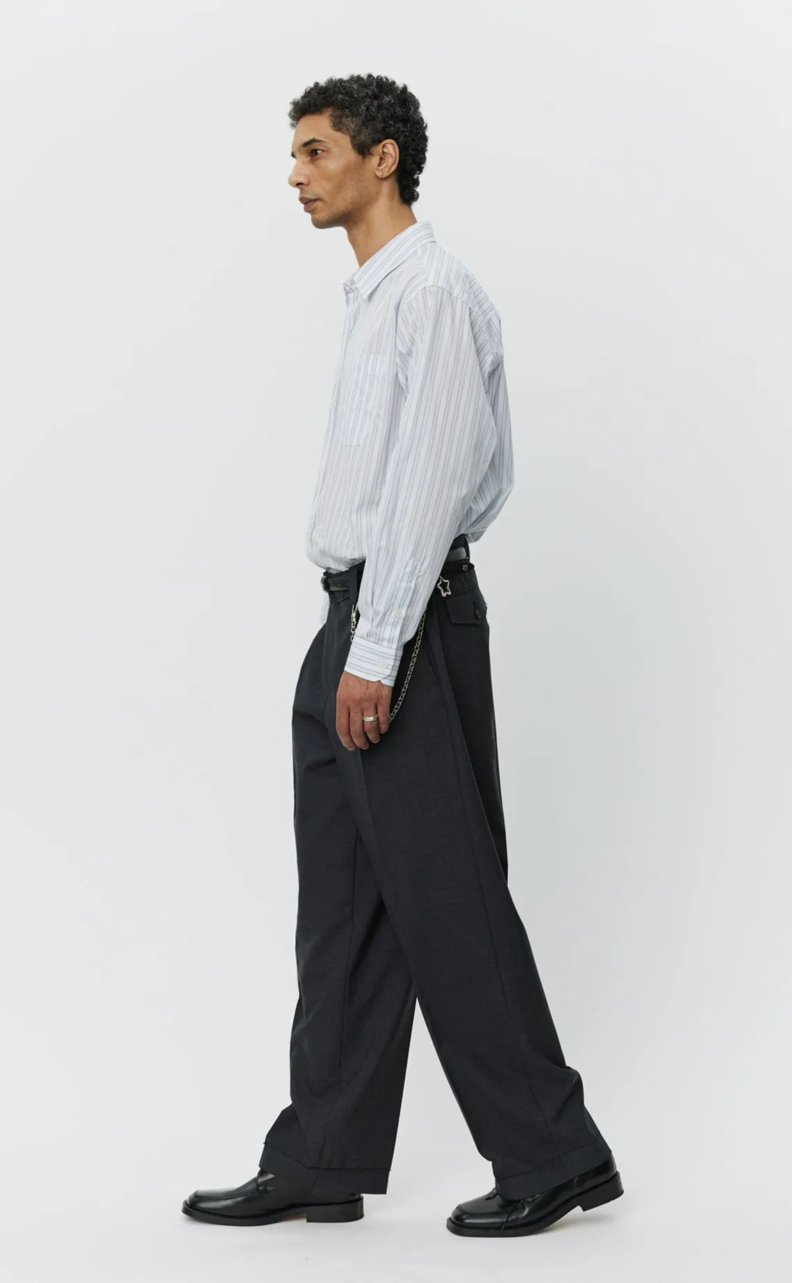 Patch Trousers - Grey Worsted Wool sold by mfpen Mens product image thumbnail 2
