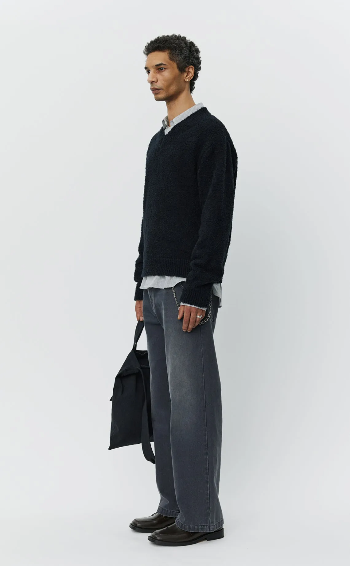 V-Neck Sweater - Furry Black sold by mfpen Mens product image thumbnail 2