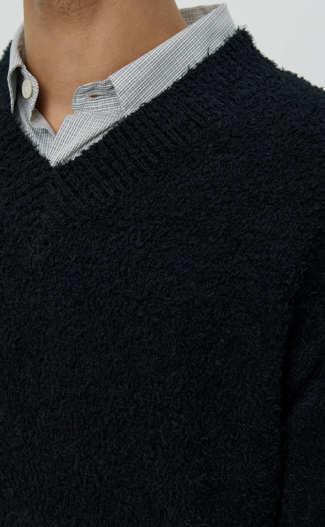 V-Neck Sweater - Furry Black sold by mfpen Mens product image thumbnail 4