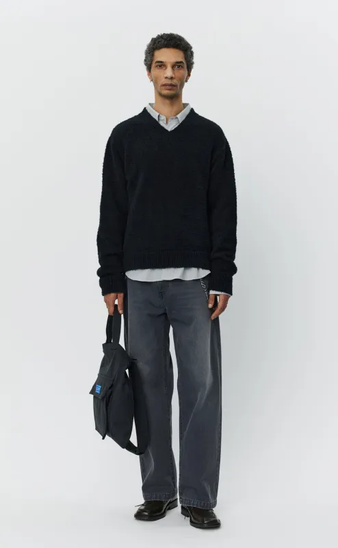 V-Neck Sweater - Furry Black sold by mfpen Mens