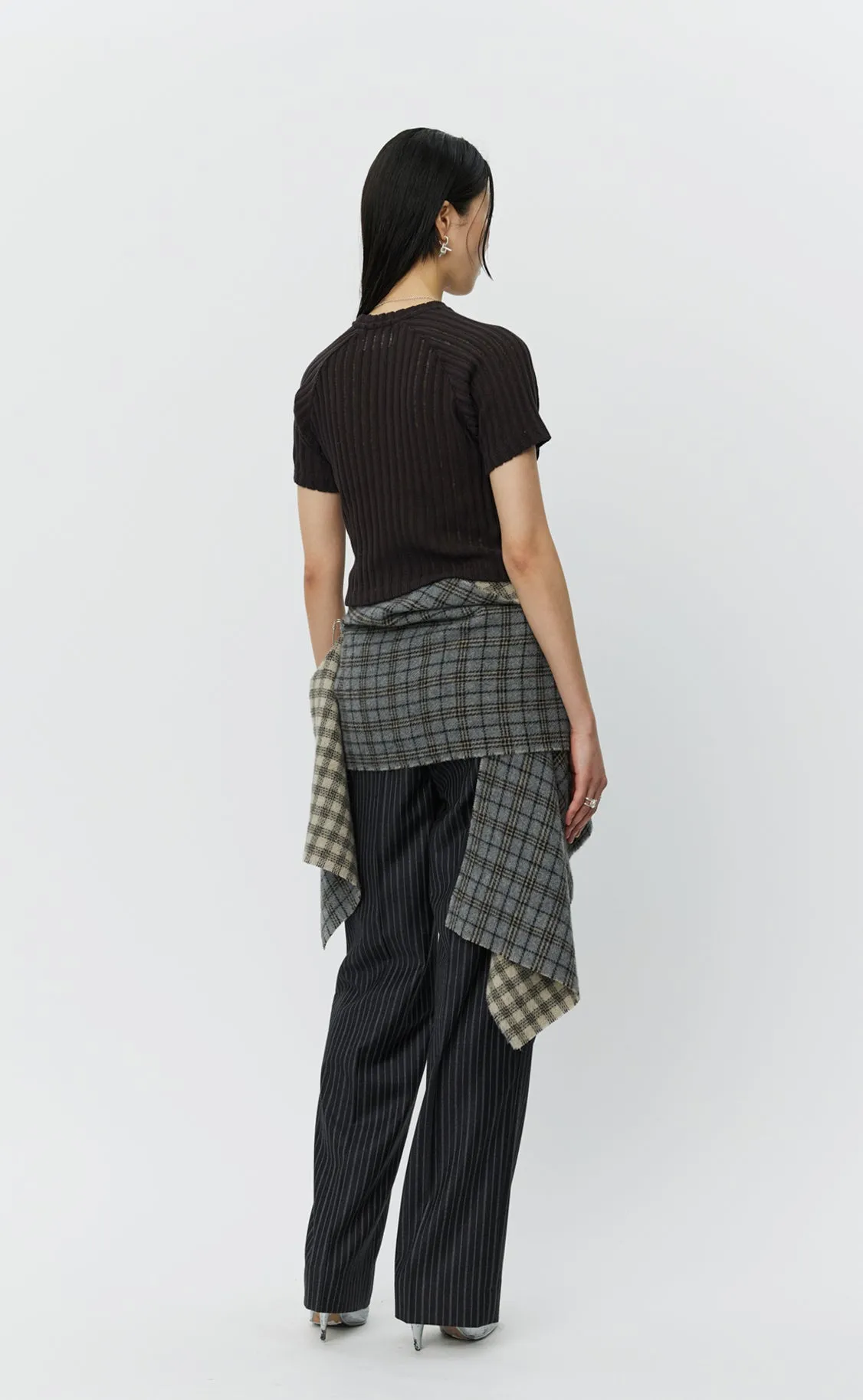 Raglan Tee - Dark Brown Ajour Stripe sold by mfpen product image thumbnail 3