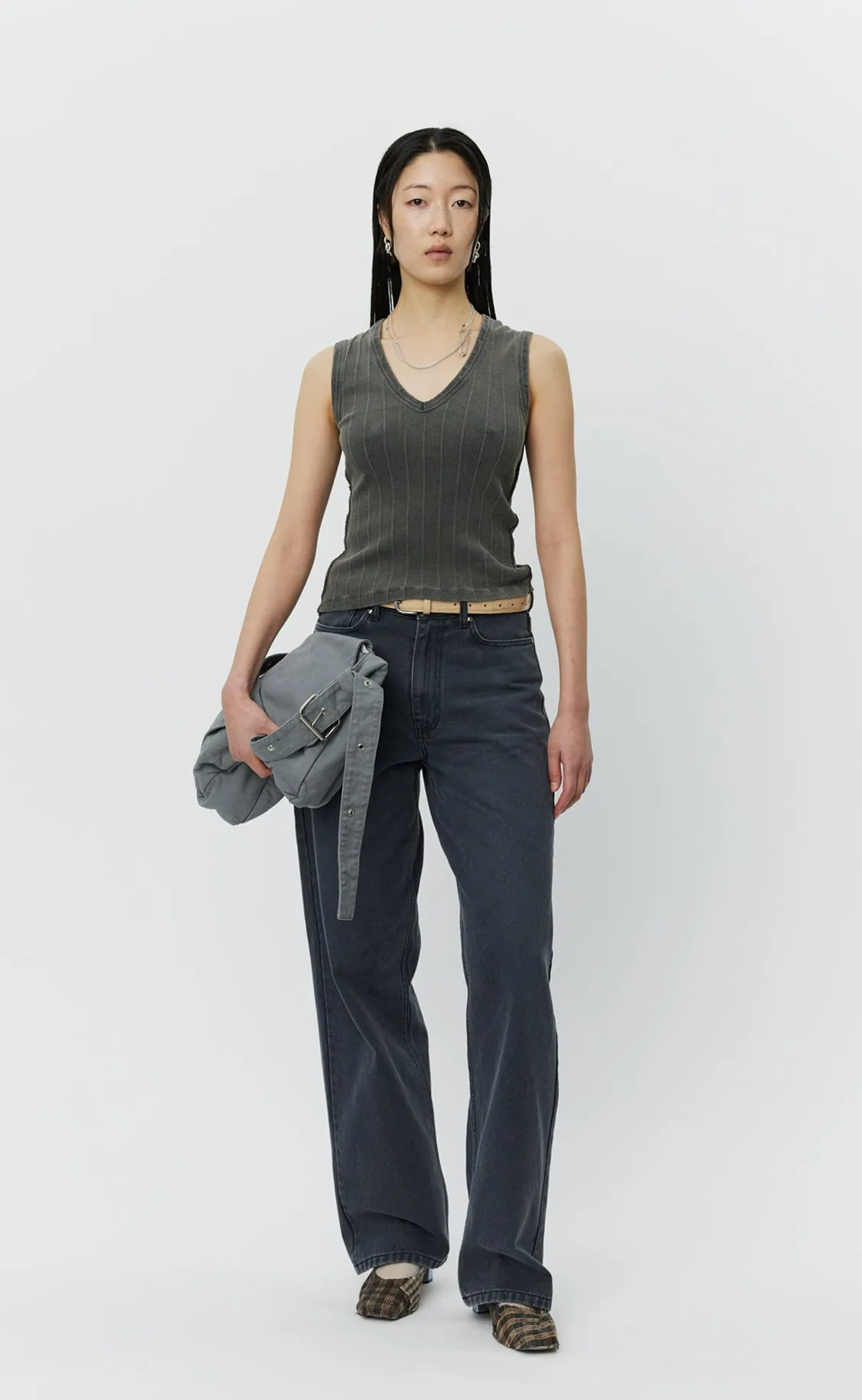 V-Neck Tank Top - Washed Graphite Rib sold by mfpen Mens product image thumbnail 2