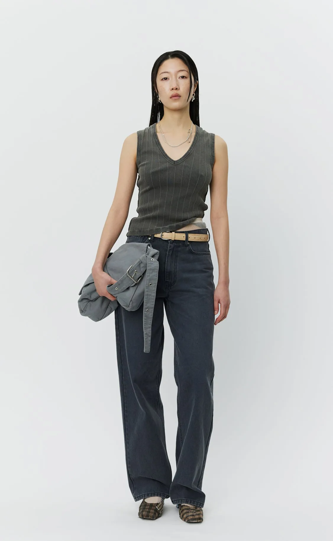 V-Neck Tank Top - Washed Graphite Rib sold by mfpen Mens