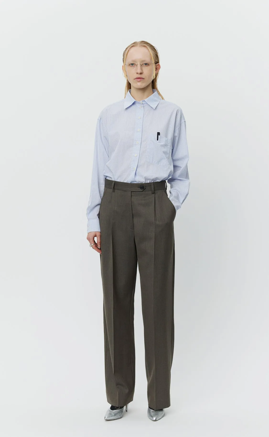Primary Trousers - Taupe Wool sold by mfpen Mens