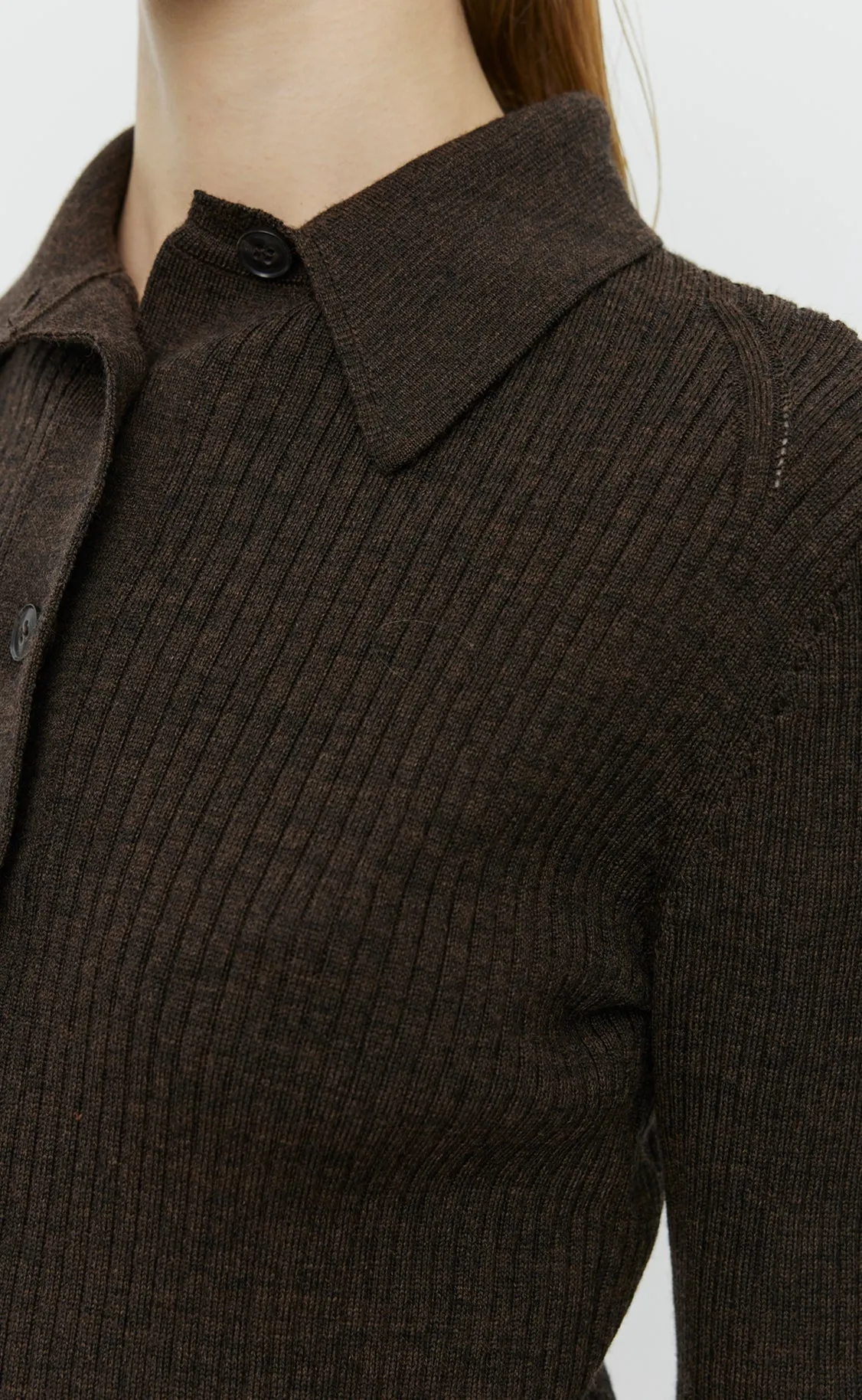 Knitted Rib Shirt - Dark Brown sold by mfpen product image thumbnail 4