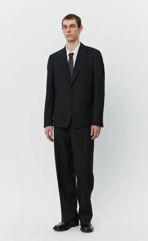 Single Breasted Blazer - Black Wool sold by mfpen Mens