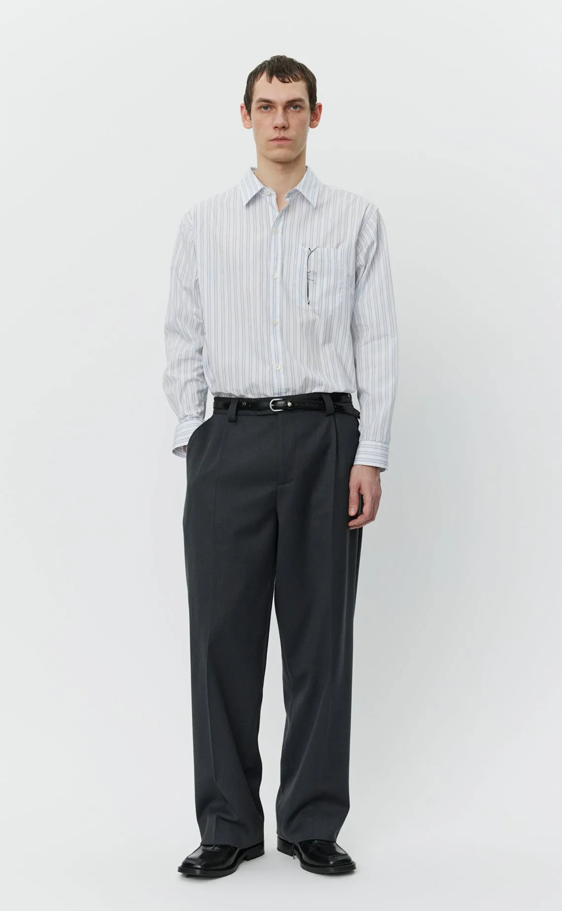 Service Trousers - Grey Twill Wool sold by mfpen Mens product image thumbnail 2