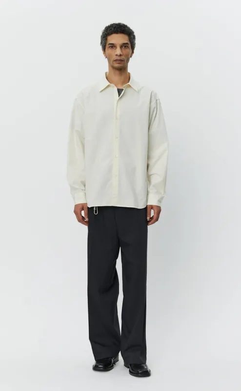 Generous Shirt  - Warm White Poplin sold by mfpen Mens